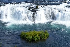 panorama of a waterfall in iceland