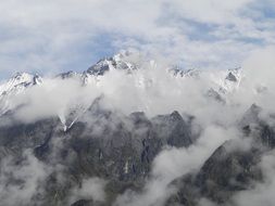 thick fog over the Himalayas, Nepal