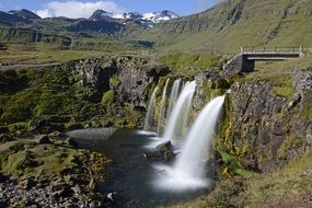 Kirkjufellfoss Waterfall Flow wild nature