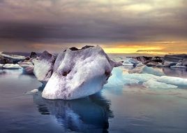 glacier in water in iceland
