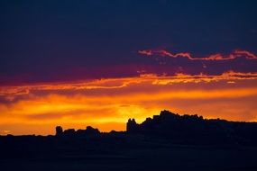 fiery sunset over the salt valley in Utah