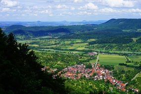 Morike cliff among green valleys