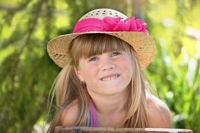 cute little girl in the summer hat