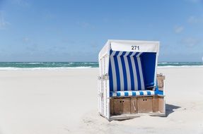 beach cabin on the sandy beach of the north sea