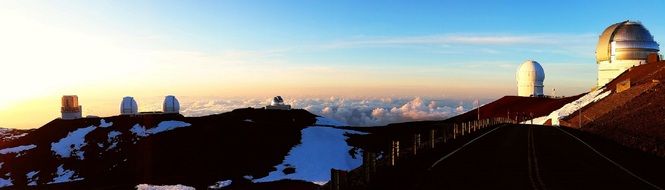 The Mauna Kea Observatories in scenic Landscape, usa, hawaii