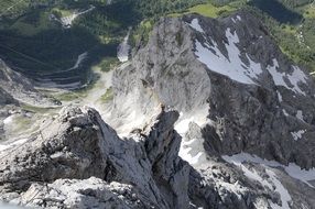 Dachstein, alpine Mountains, view from Cable Car, austria