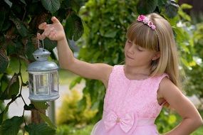 Girl with a flashlight