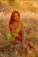 sexy girl in the sunset