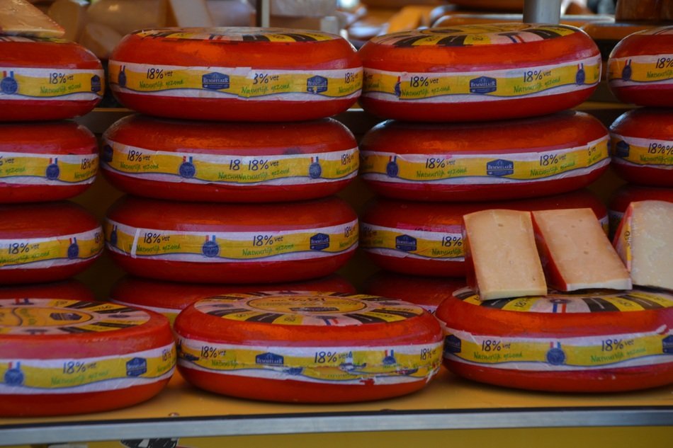 cheese in large pieces