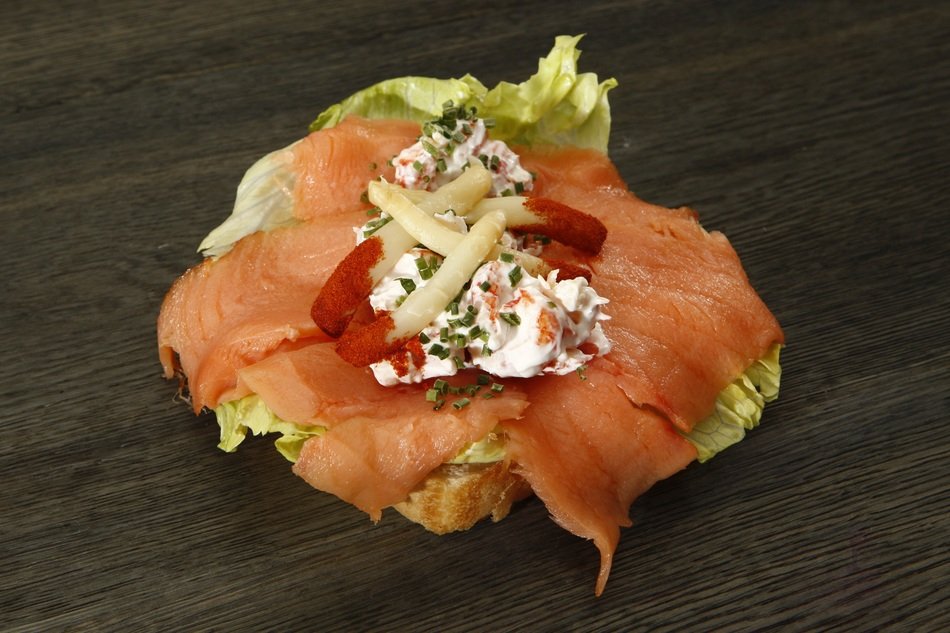 smoked Salmon on Butter Bread