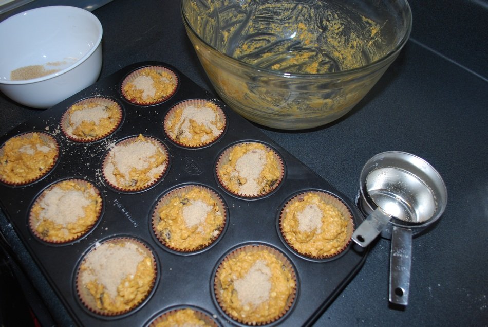 homemade cooking muffins in the oven