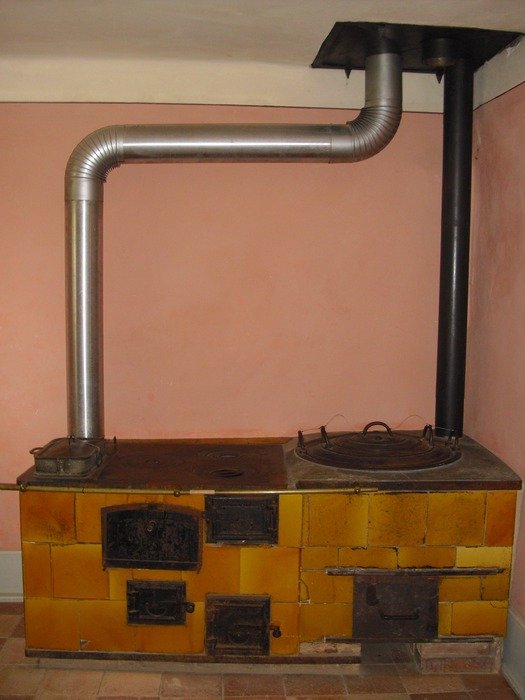 historic kitchen stove in the museum