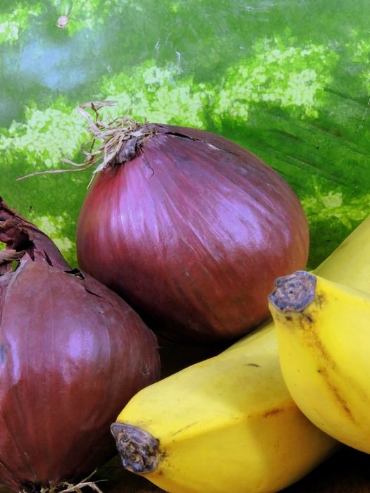 Onion and Banana and Watermelon