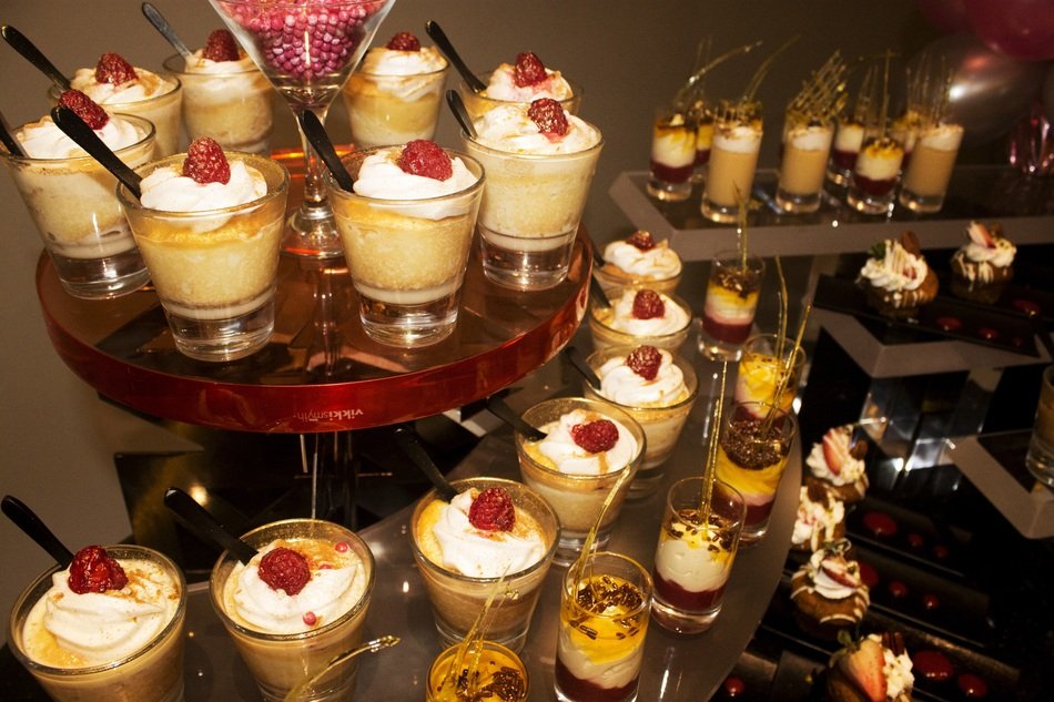 desserts in glasses on the table