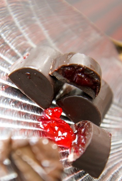 chocolate candy with jam