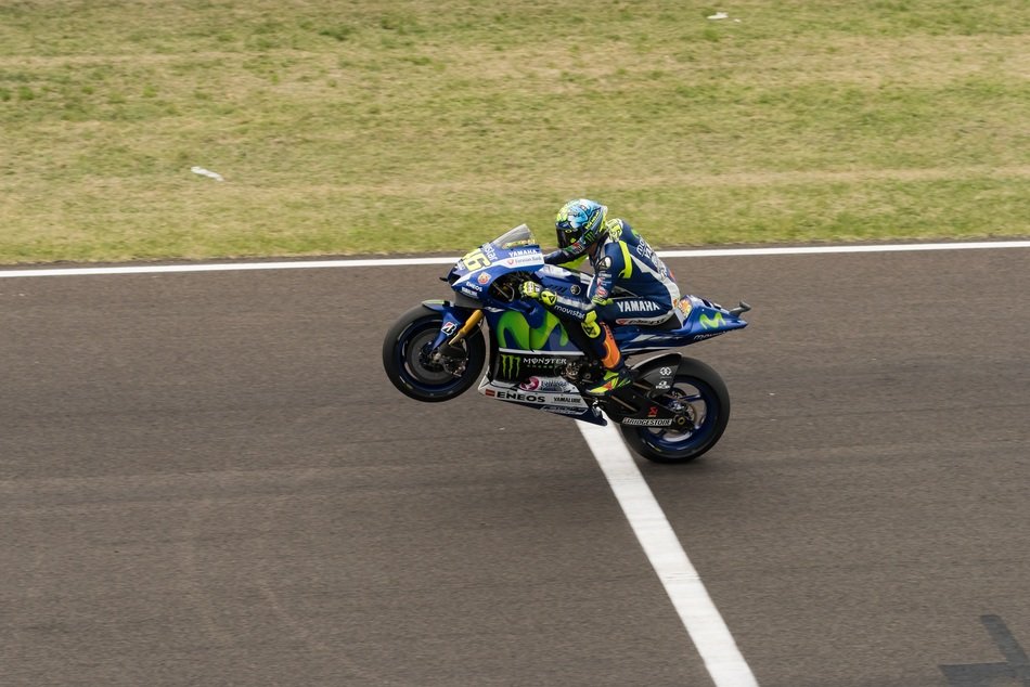 motorcycle racer at the finish