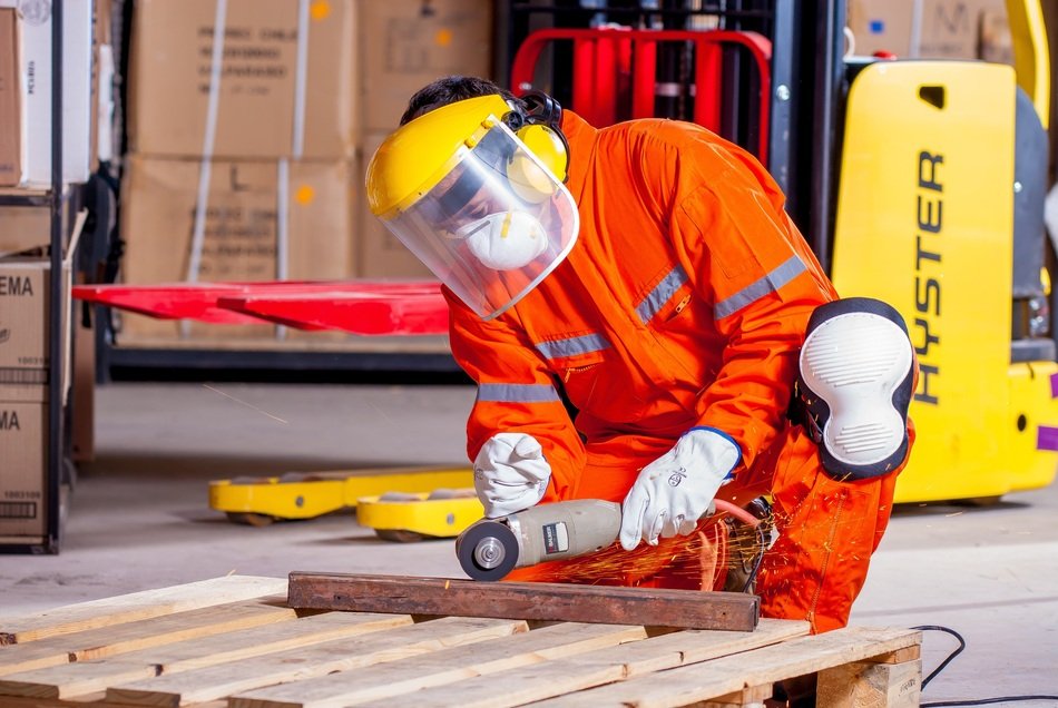 worker in a bright jumpsuit