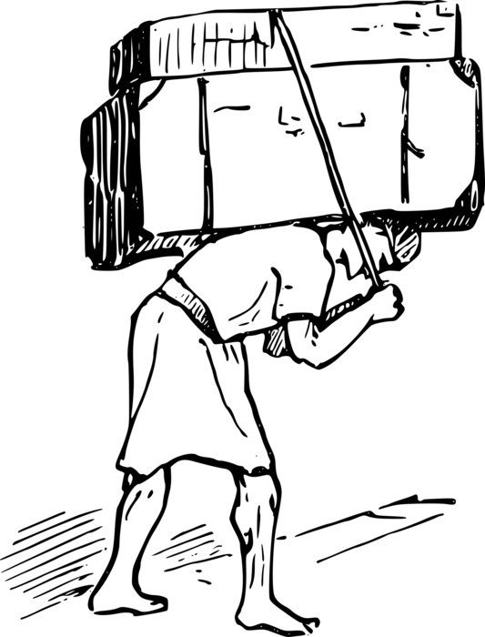carrying heavy load cartoon
