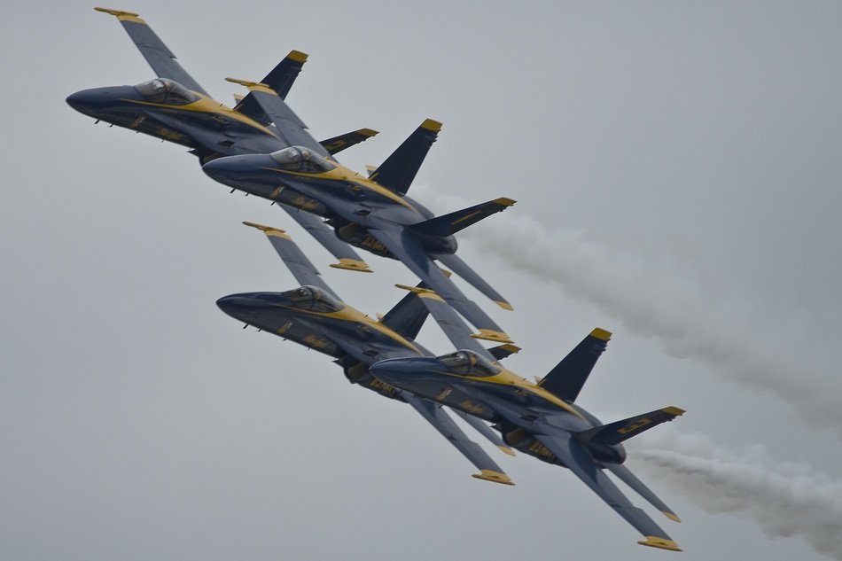 precise team work of blue angels