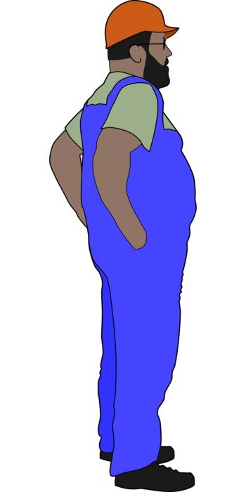 graphic image of an engineer in overalls