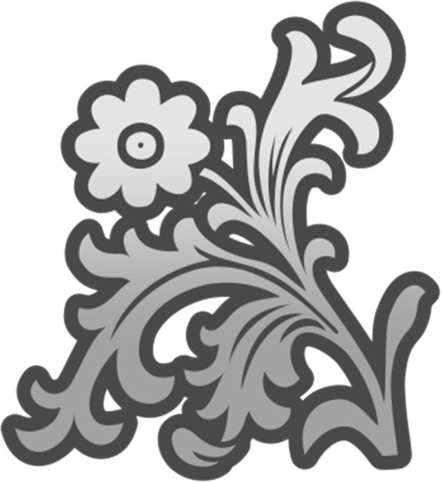 grey flower-like decor