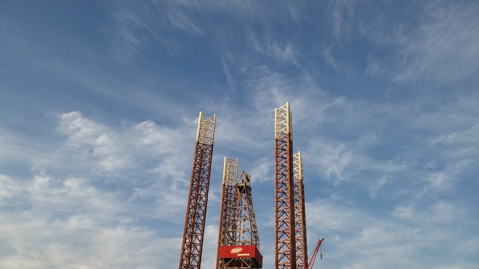 Drill Platform against the cloudy sky