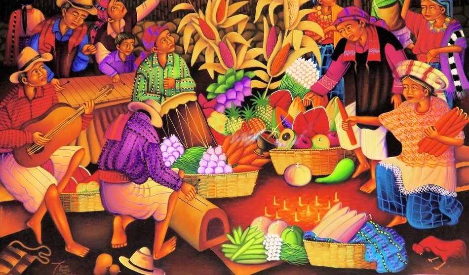 ethnic painting of Guatemala people