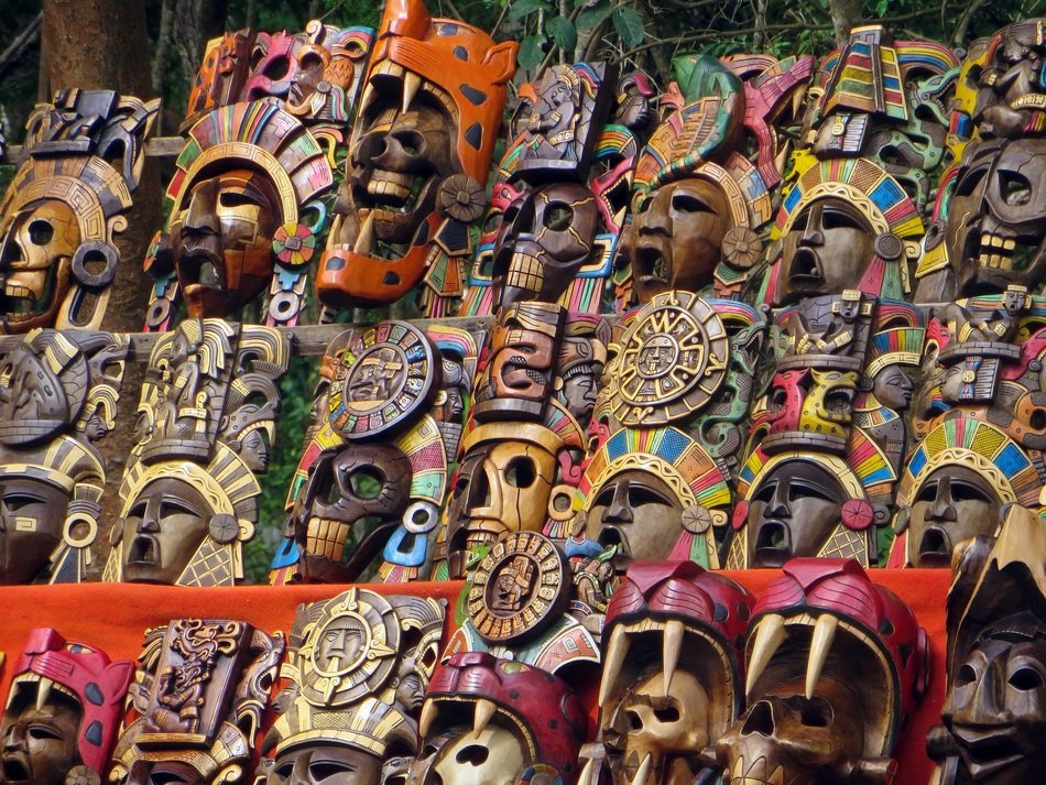 variety of masks for sale in the market in mexico