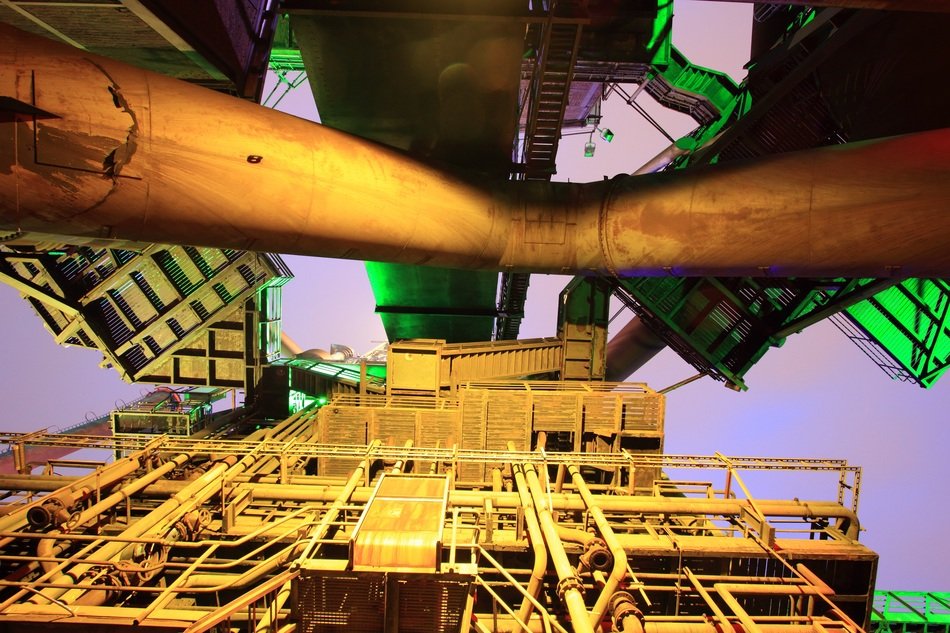 industrial plant in germany as inside view with constructions