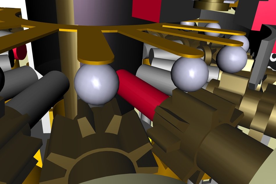 details of a calculator curta closeup