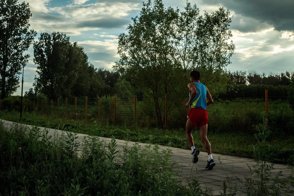 man jogging early in the morning