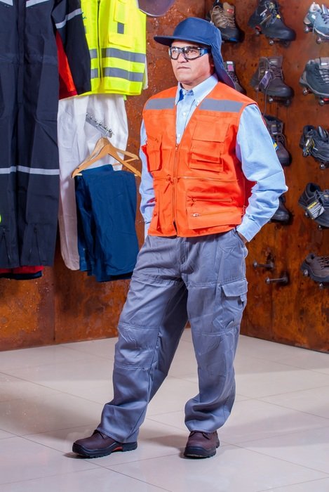 worker in a protective vest