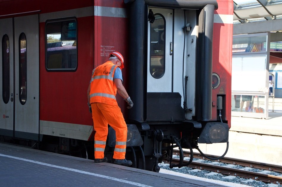 worker near the carriage