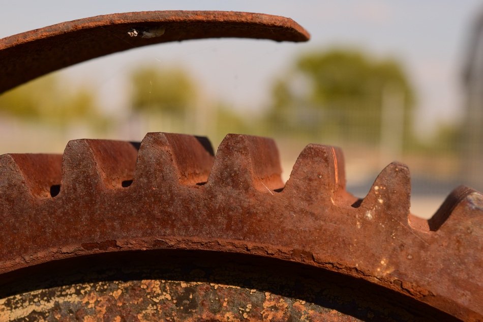 gear in corrosion close up