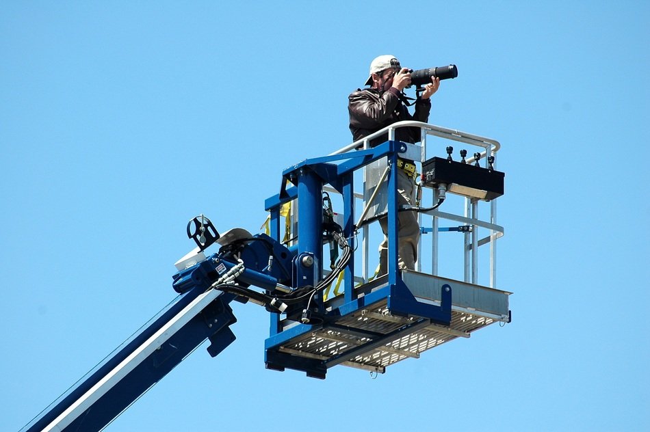 photographer on the crane