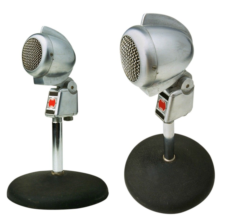 clipaart of two retro desktop microphones