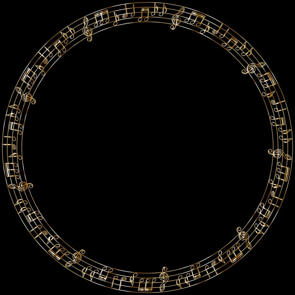 musical circle on a black background