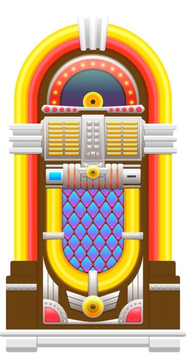 color jukebox on a white background