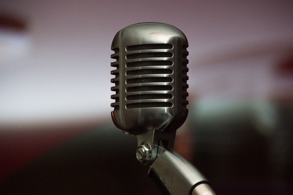 microphone for singing on a blurred background