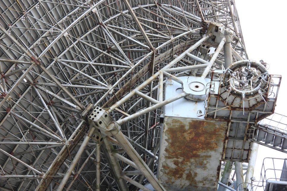 radio antenna in the observatory in Latvia