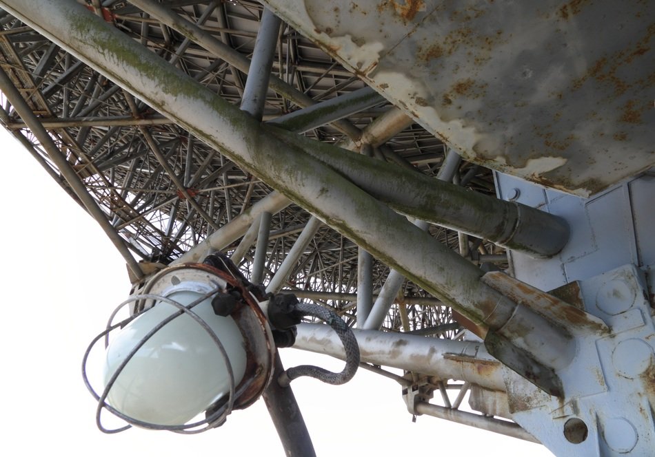 lantern on the old radio antenna