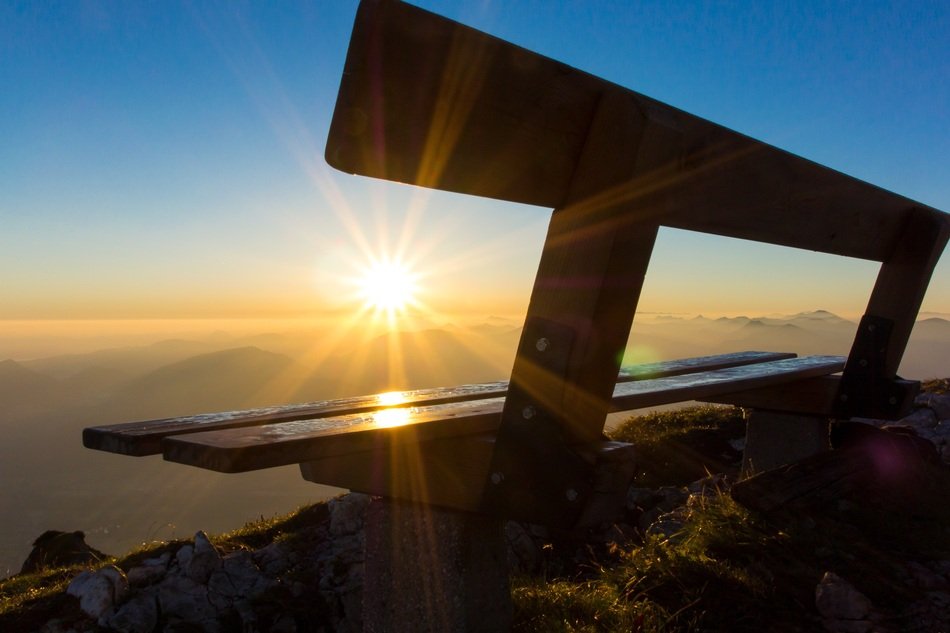 sunrise over the mountains in austria