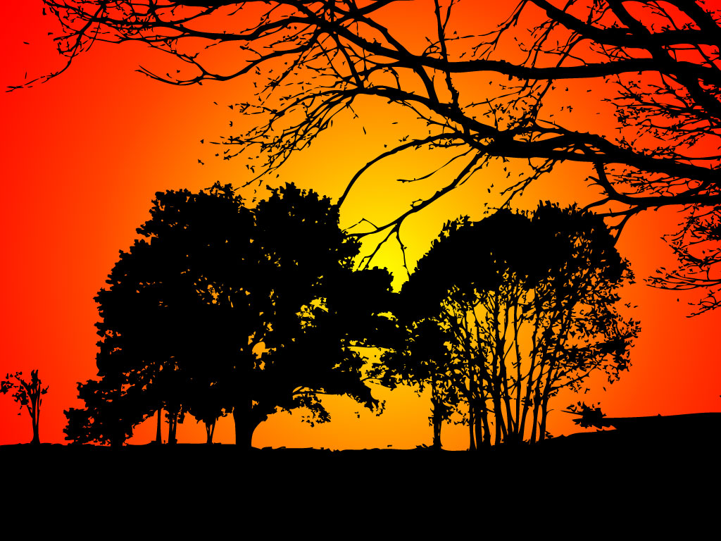 Forest Silhouette drawing free image download