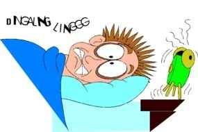 Wake Up man drawing