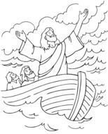 Jesus Calms Storm Coloring Page