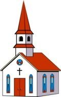 Church red roof Clip Art drawing