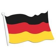 winding German Flag on stick, drawing