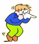 picture of a sneezing man