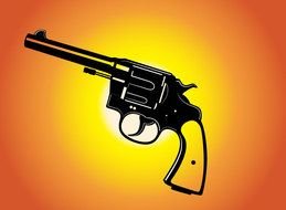 gun on an orange background