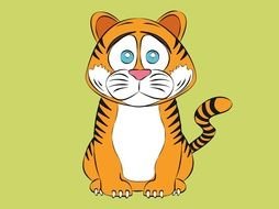 Sad Tiger Cartoon drawing